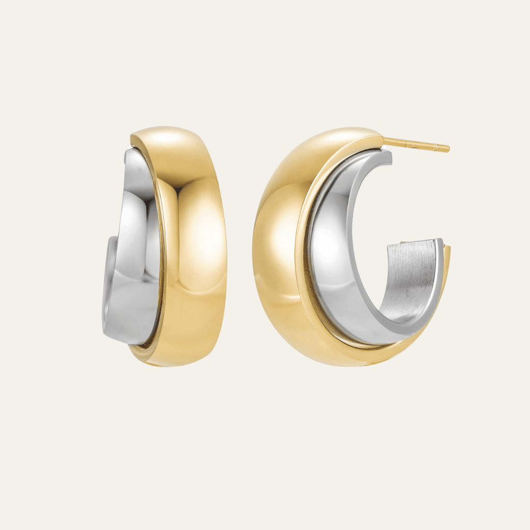 Lumina Two Tone Hoop Earrings